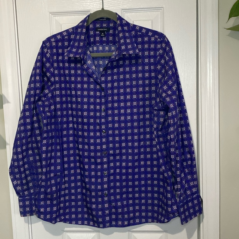 Lands End No Iron Supima Button Down Long Sleeve